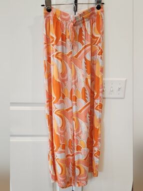 Rachel Zoe Orange Pink Blue Patterned Blouse